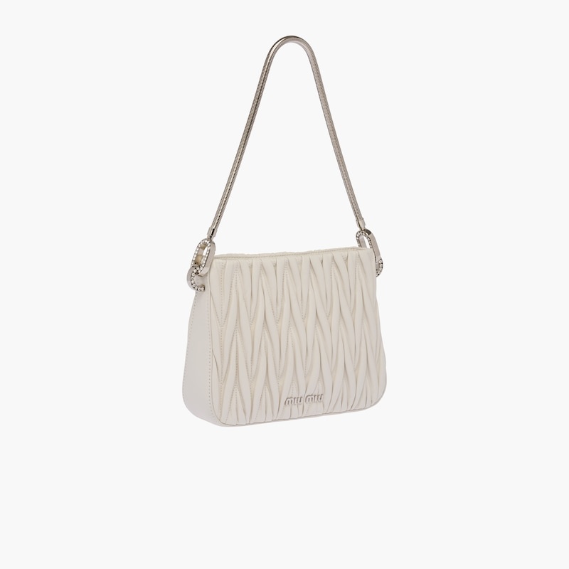 Miu Sassy matelassé nappa leather handbag - 5