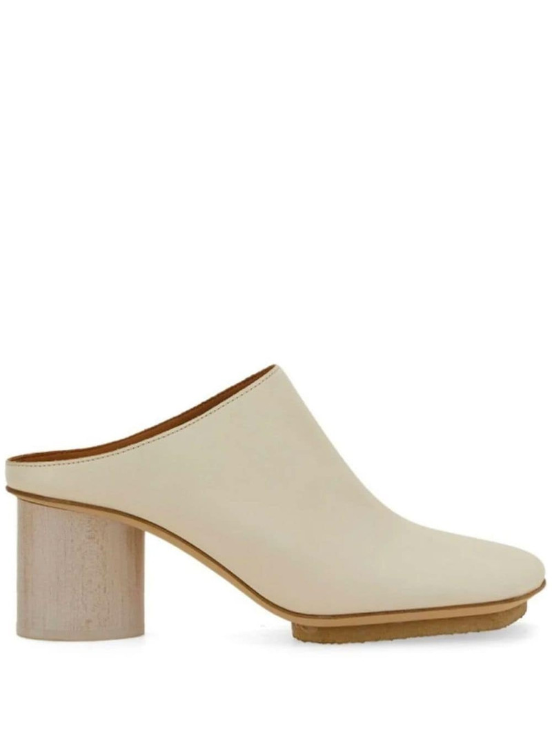square-toe leather mules 1