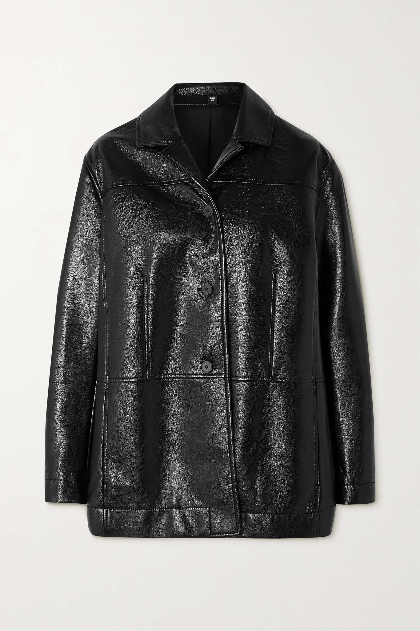 Striae faux leather jacket - 1