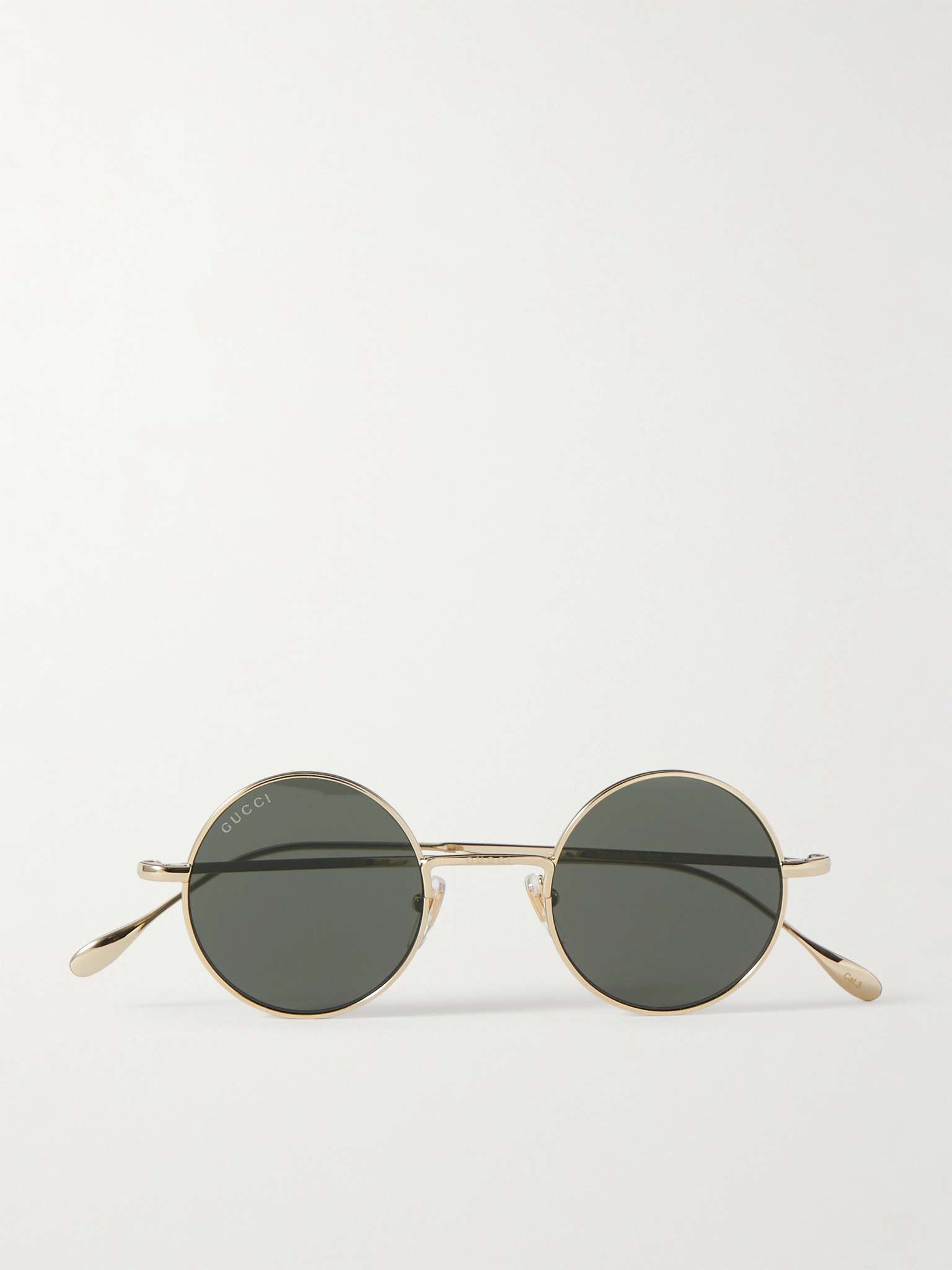 Round-Frame Gold-Tone Sunglasses - 1