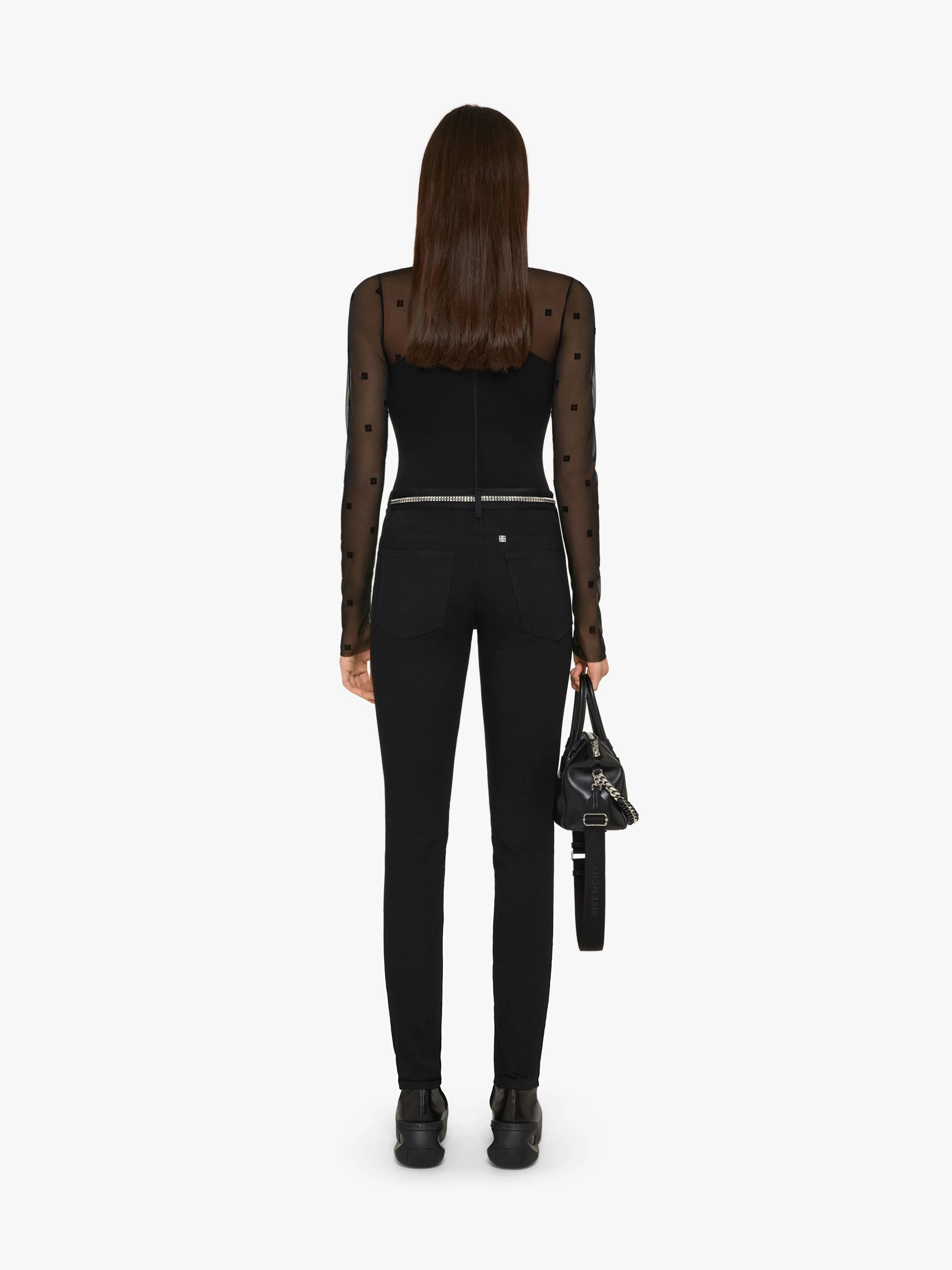 SLIM FIT JEANS IN DENIM WITH SKIRT EFFECT YOKE - 4