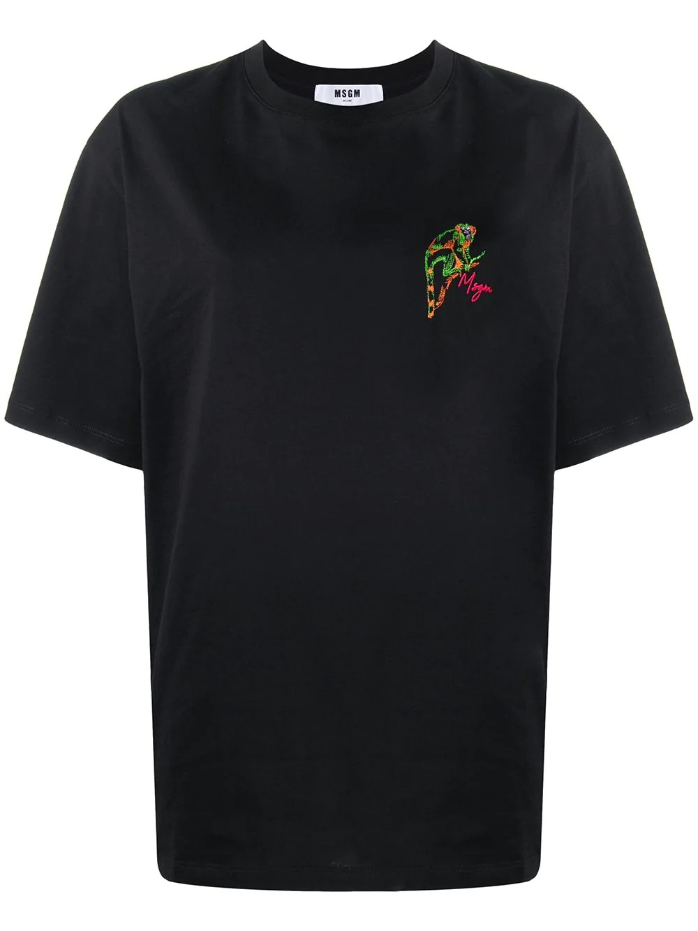 monkey-embroidered oversize T-shirt - 1