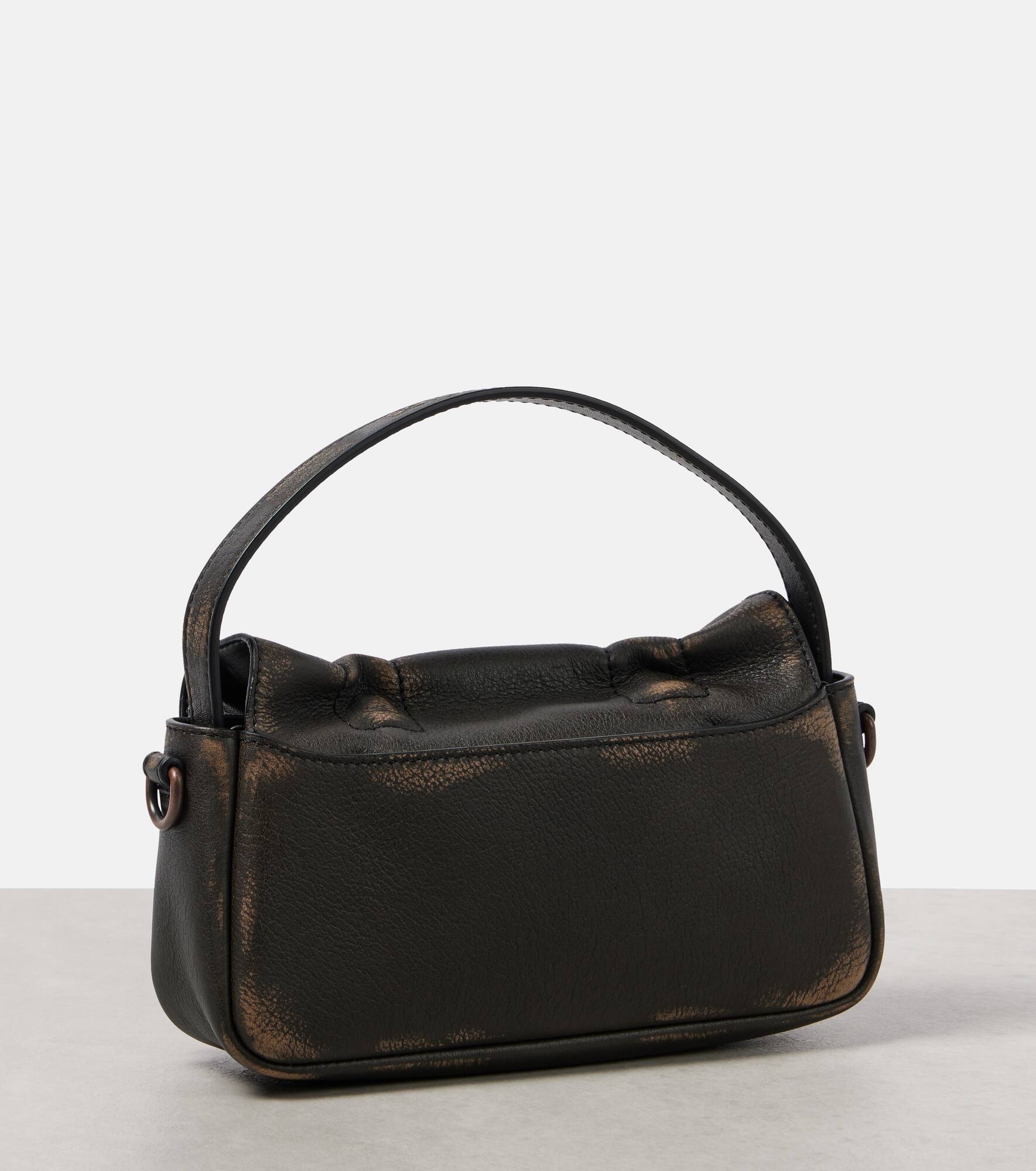 Micro bow-detail leather shoulder bag - 4