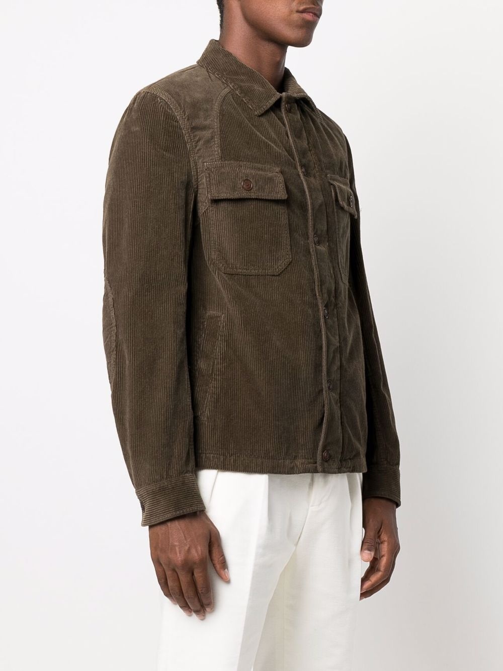 corduroy button-through shirt jacket - 3