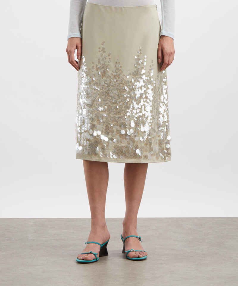 paloma wool Ara Khaki Gradient Sequin Midi Skirt outlook