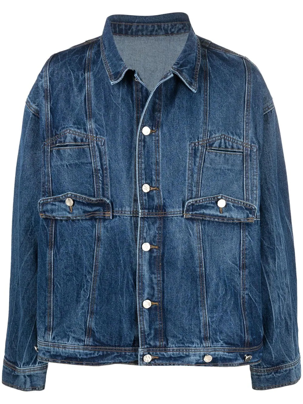 button-down denim jacket - 1