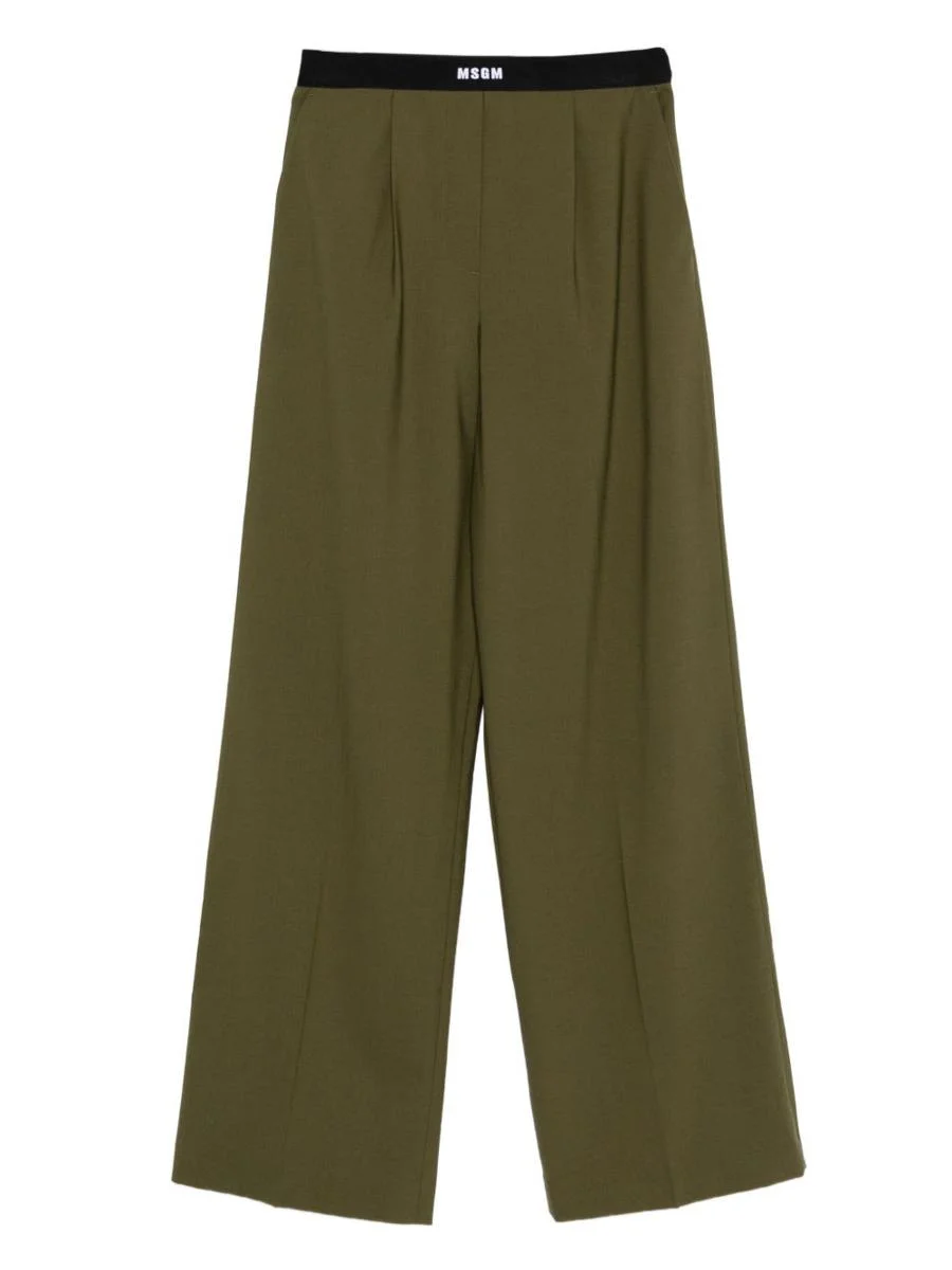 Msgm High-Waist Wool-Blend Palazzo Trousers - 1