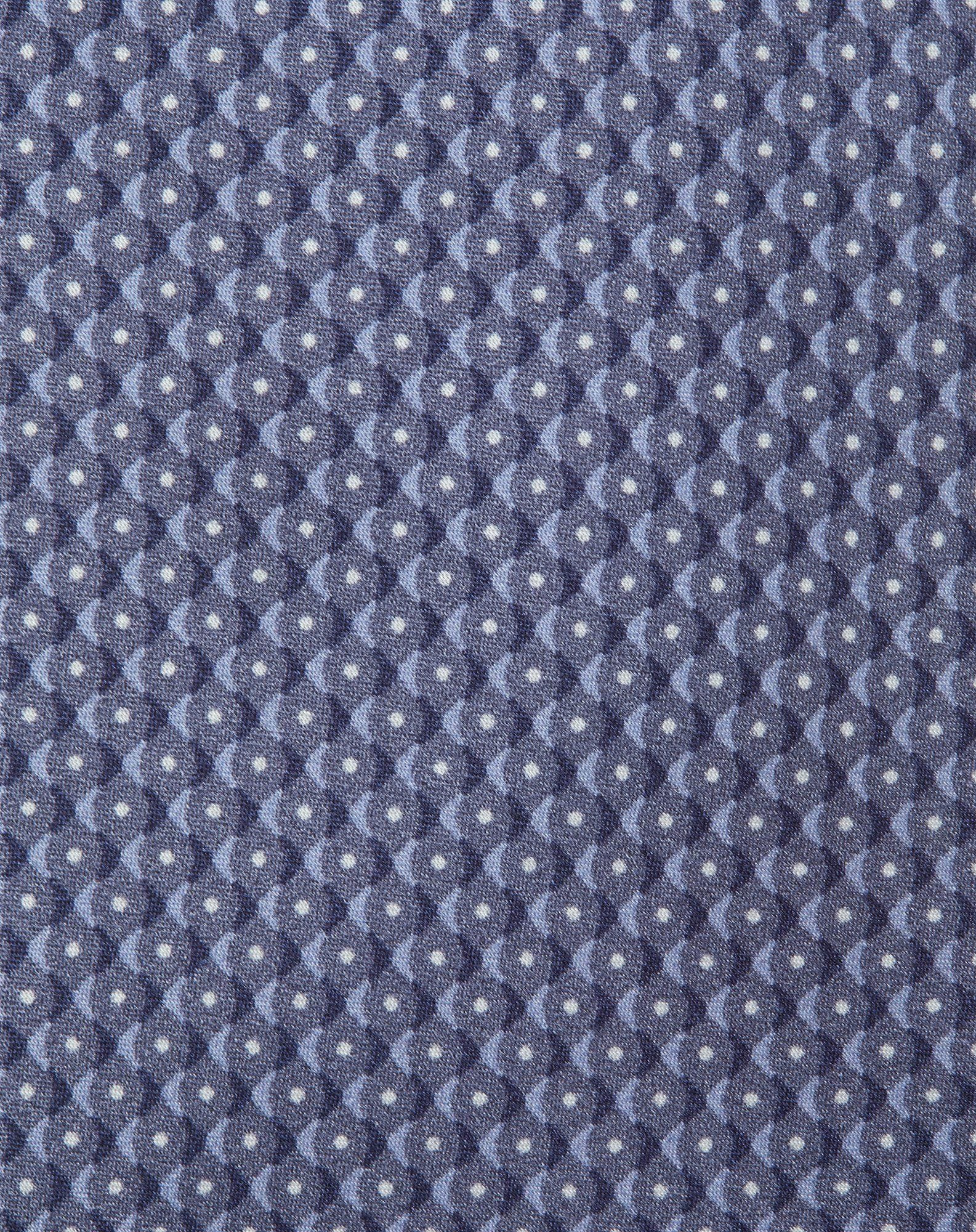 Blue pure silk tie with geometric print - 4