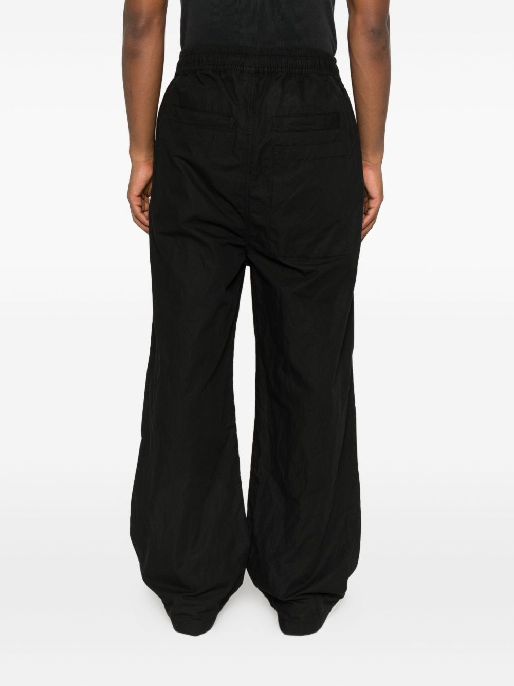 elastic-waist straight-leg trousers - 4