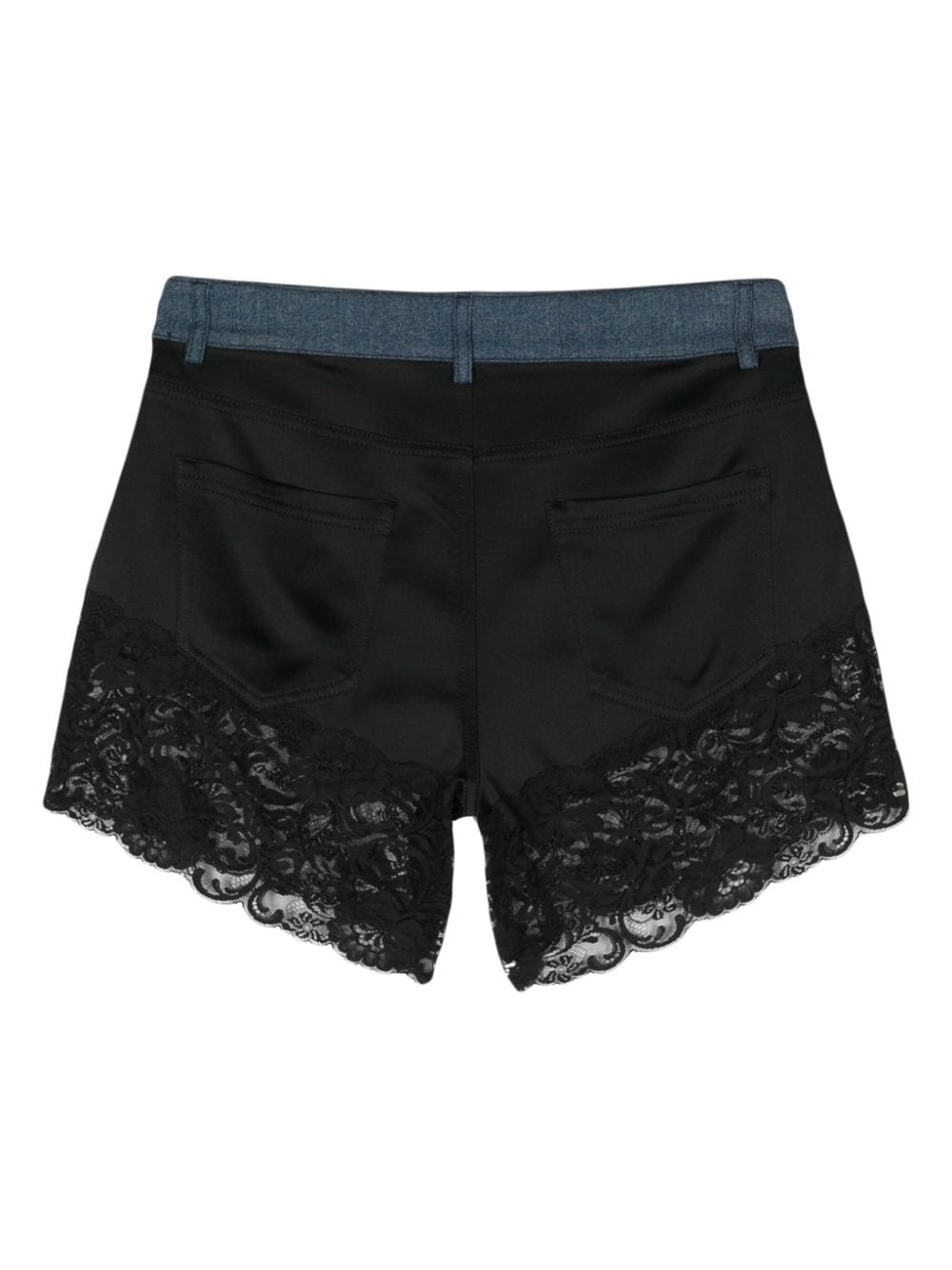 lace-trim satin shorts - 2