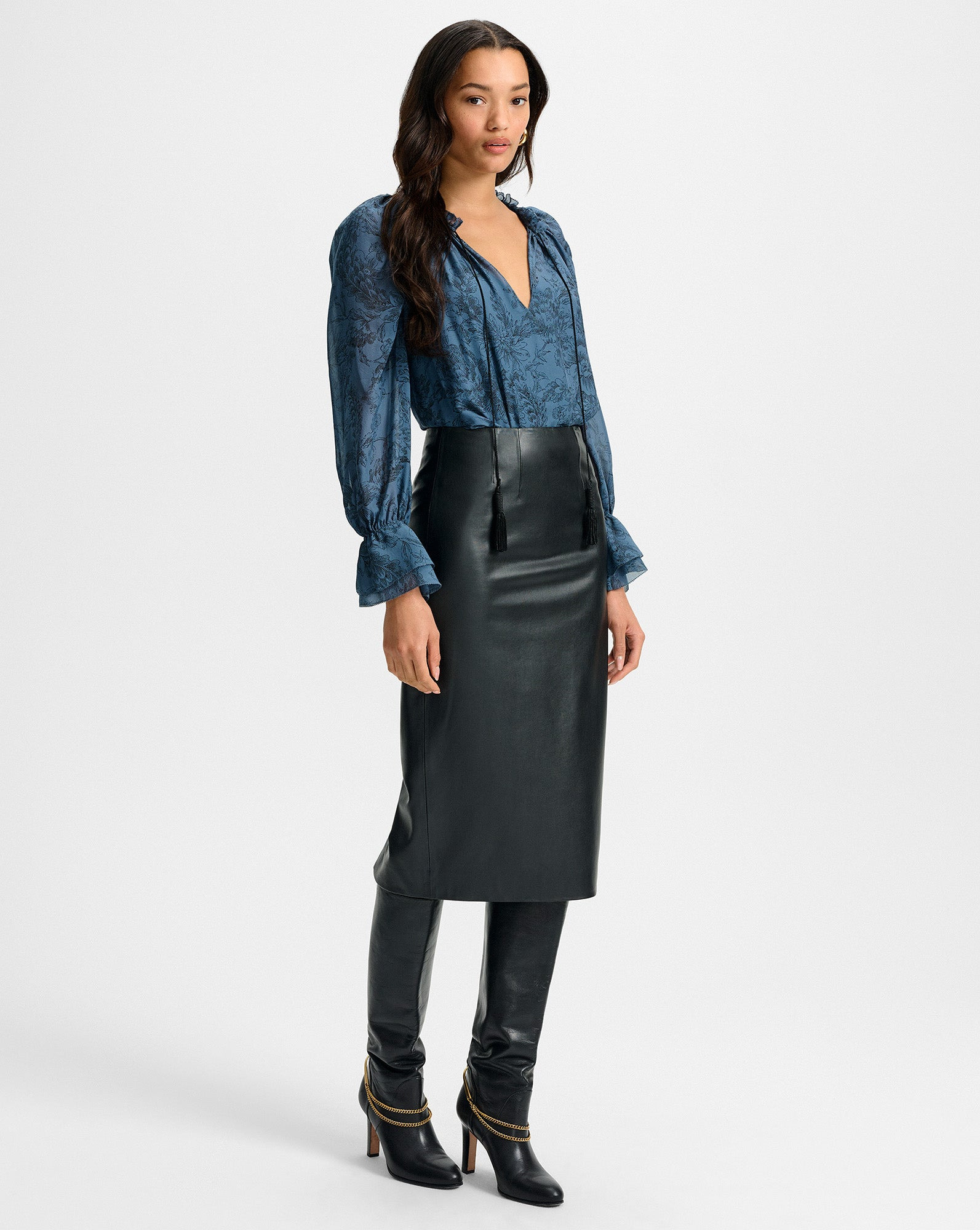 HOLMES MIDI PENCIL SKIRT - 4