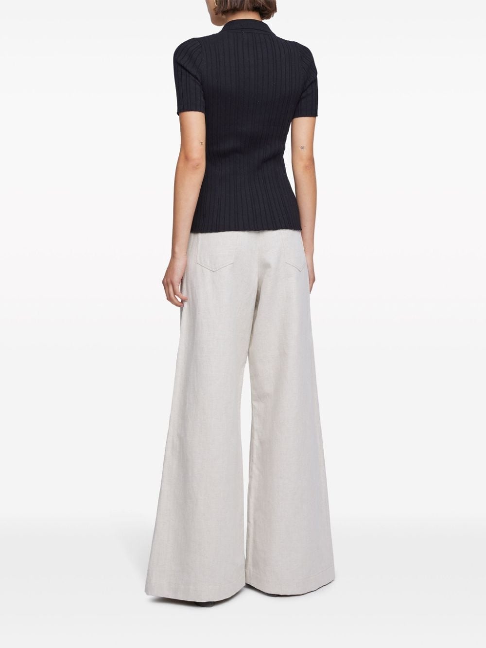 Avi button-up ribbed top - 3