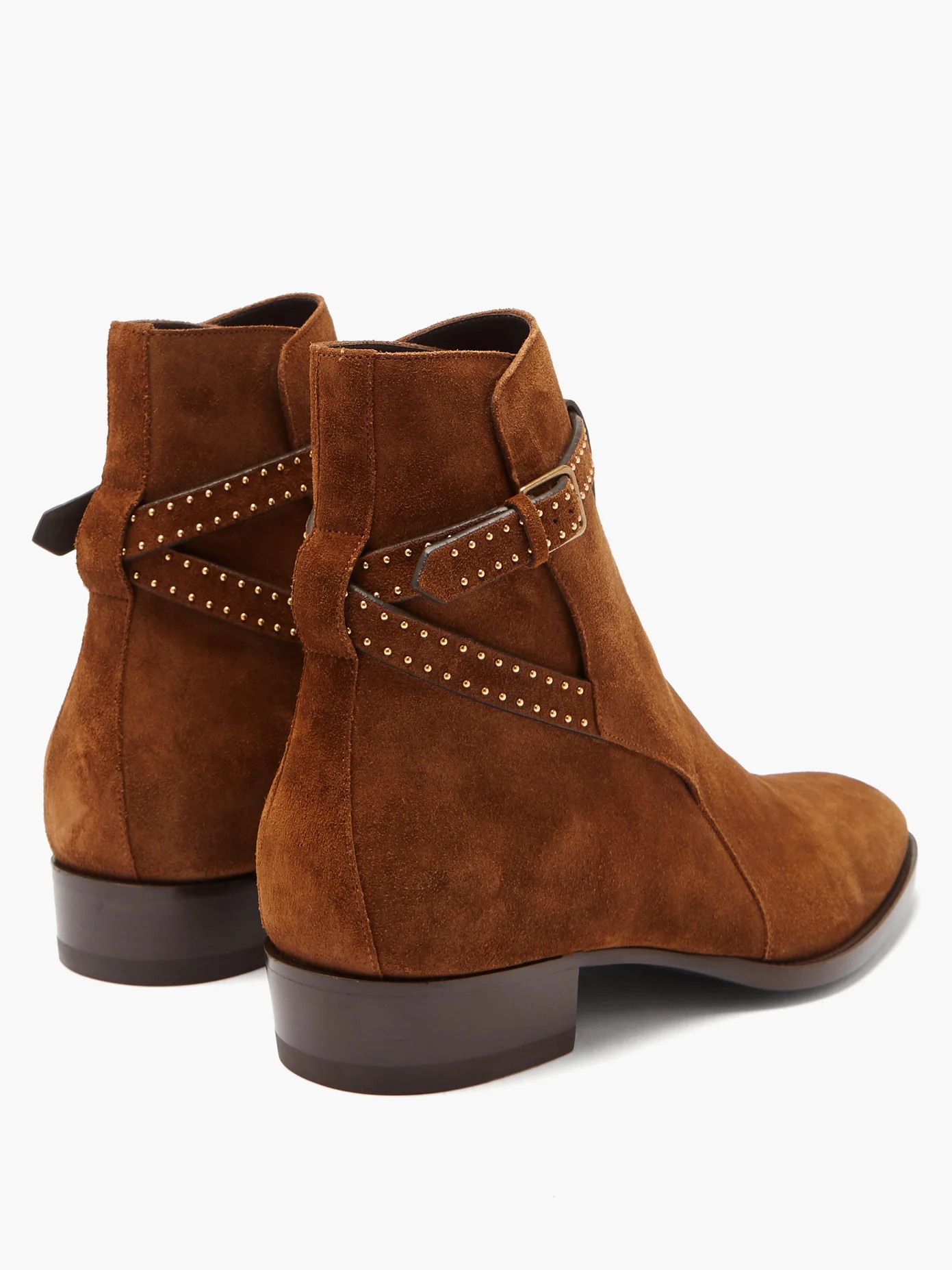 Wyatt studded point-toe suede boots - 4