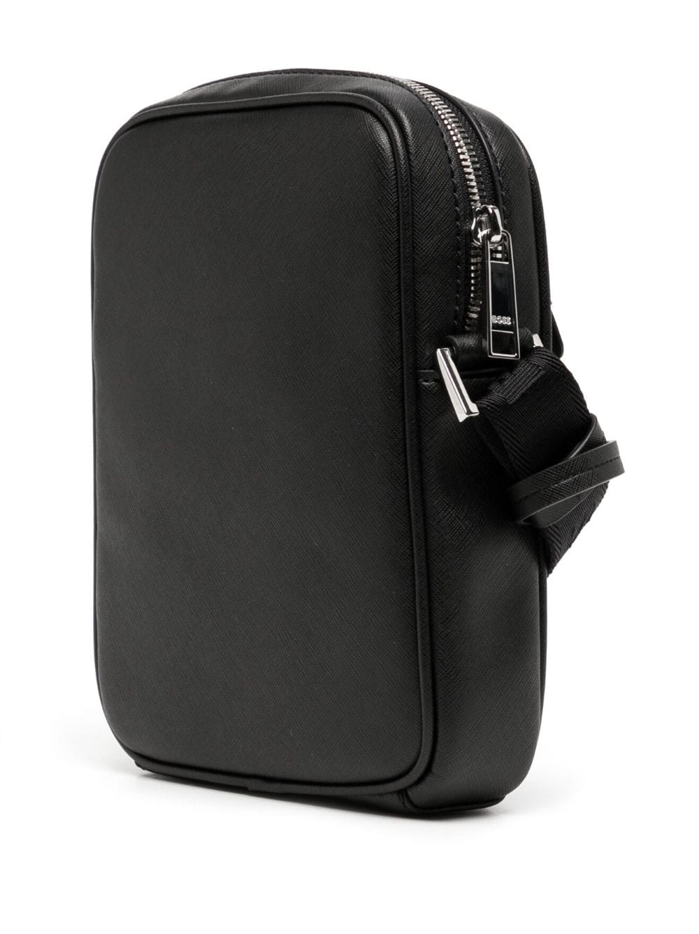 logo-print leather messenger bag - 3