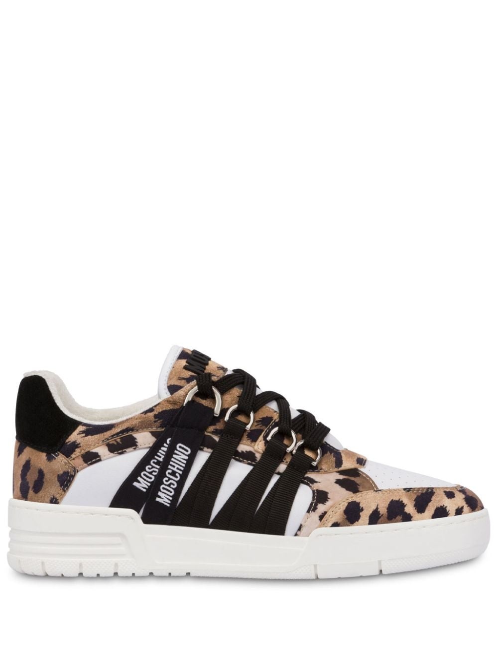 cheetah-print lace-up sneakers - 1