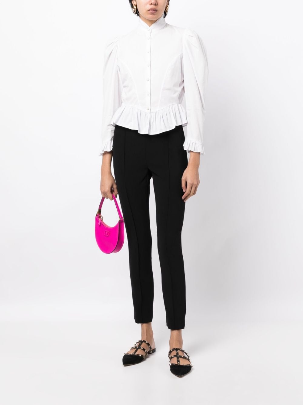 high-waisted cropped trousers - 2