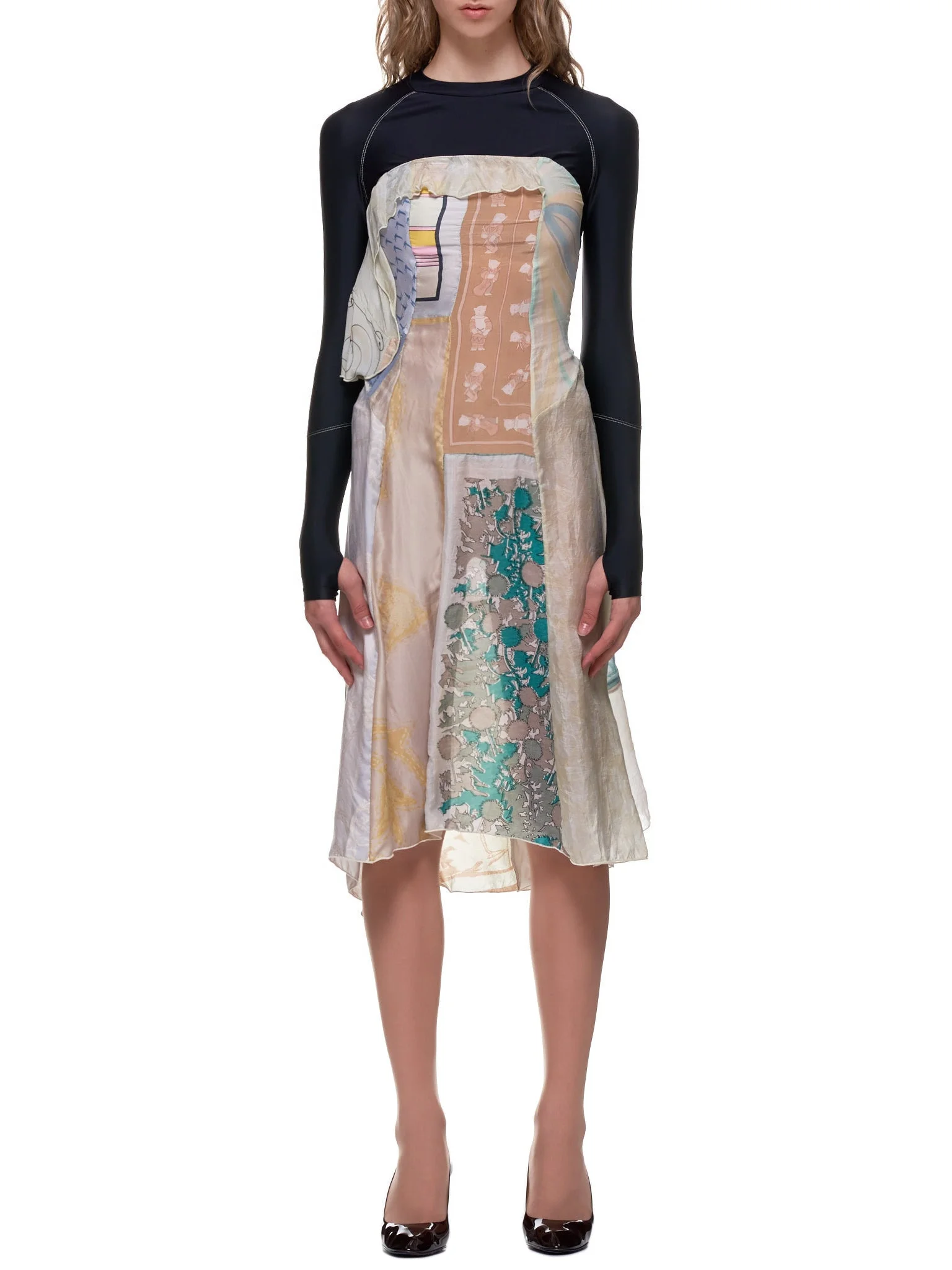 Upcycled Silk Scarves Dress - 1