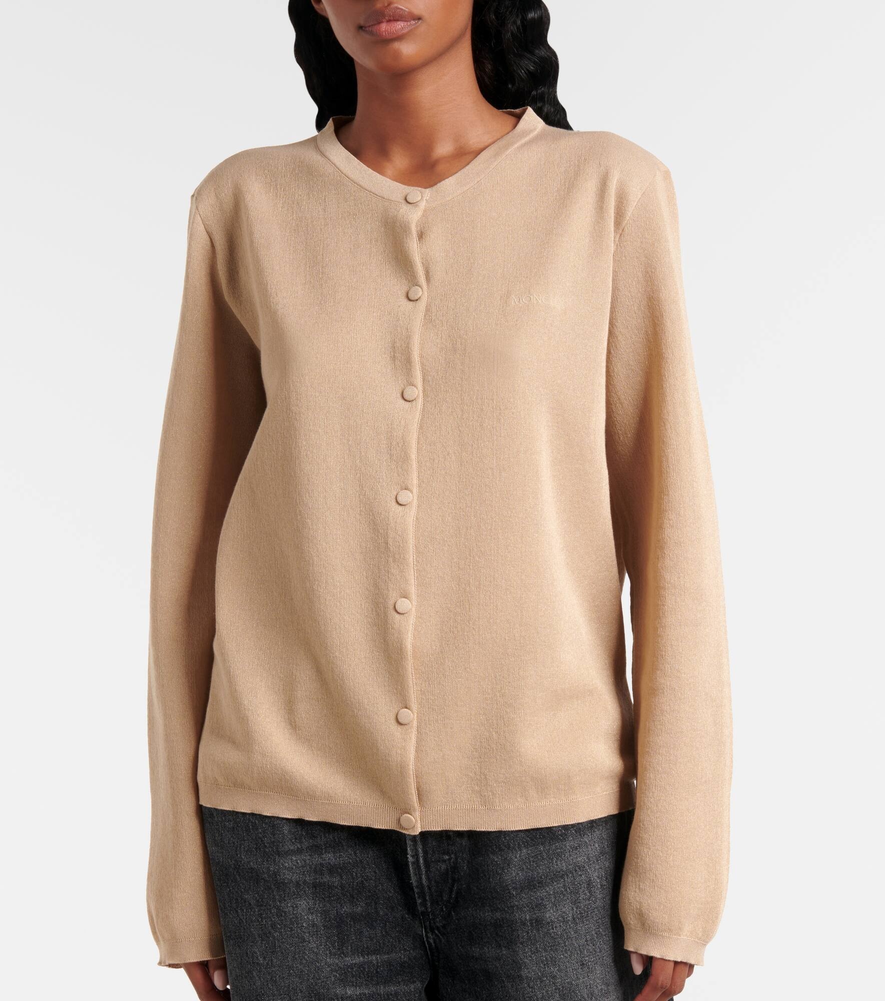 Logo cotton-blend cardigan - 5