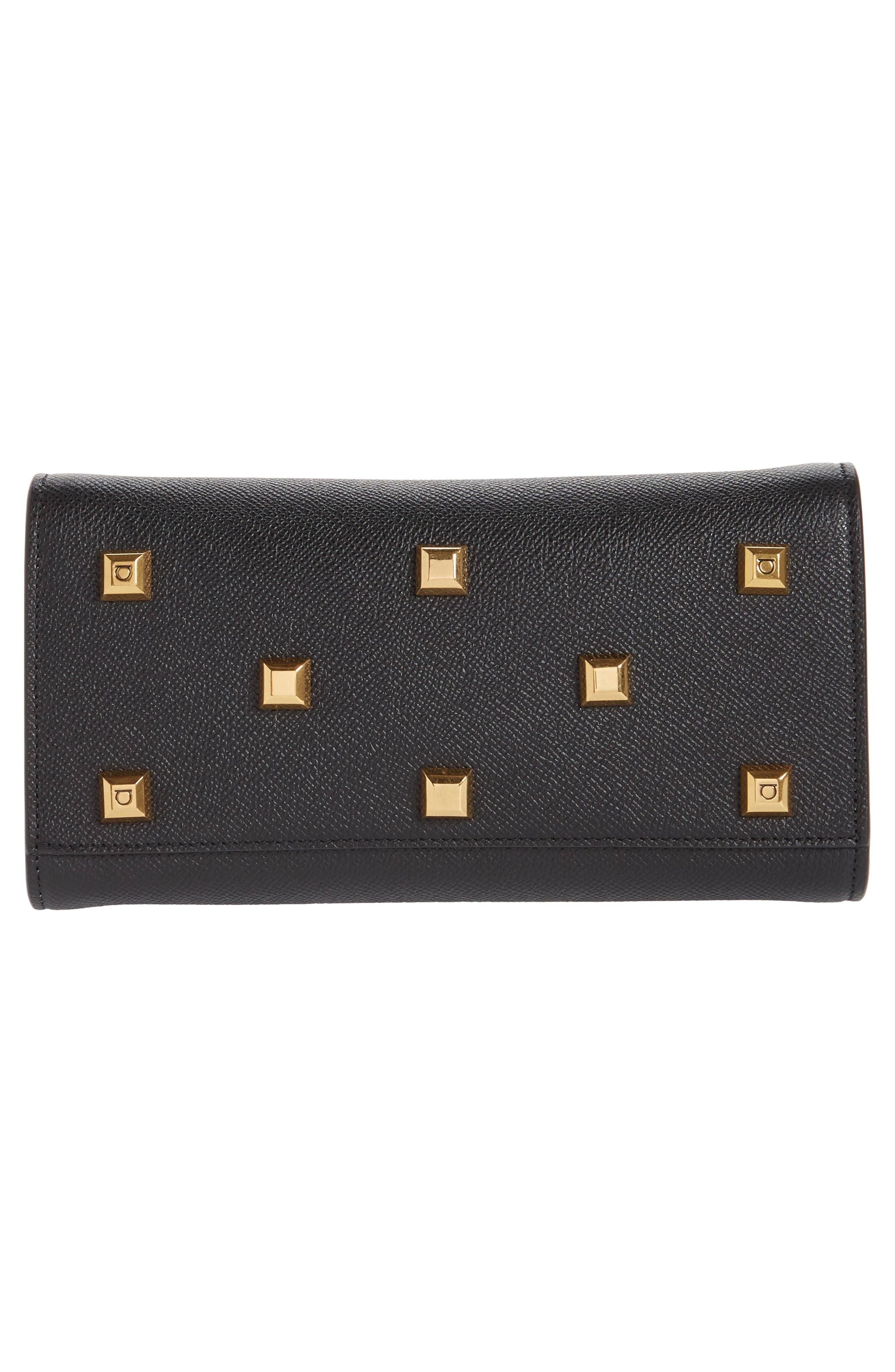 FERRAGAMO Studio Box Mini Leather Top-Handle Bag in Nero /Bonbon at Nordstrom - 7