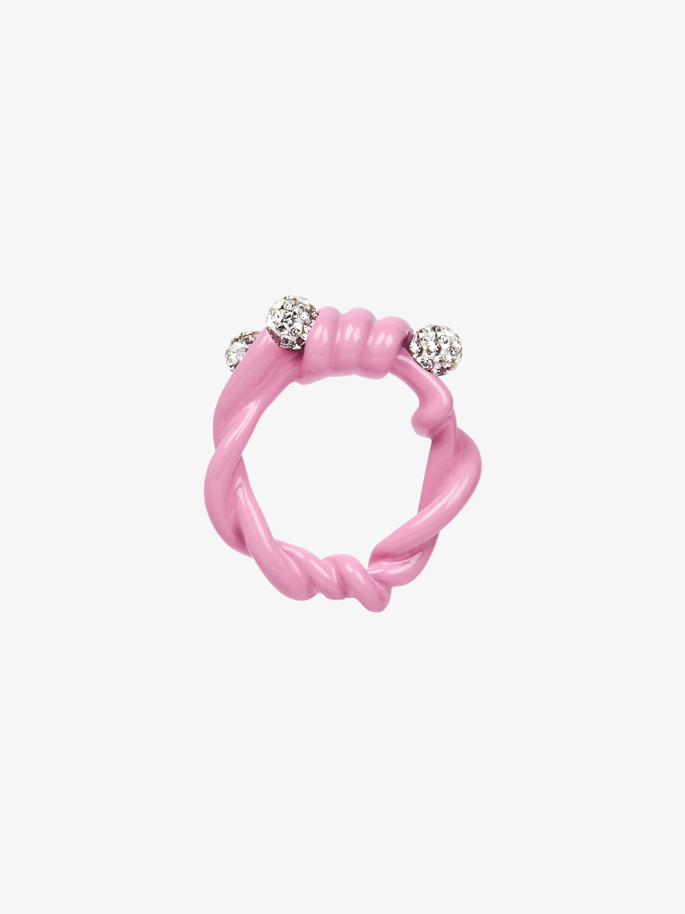 TWISTED RING IN METAL WITH CRYSTALS - 2