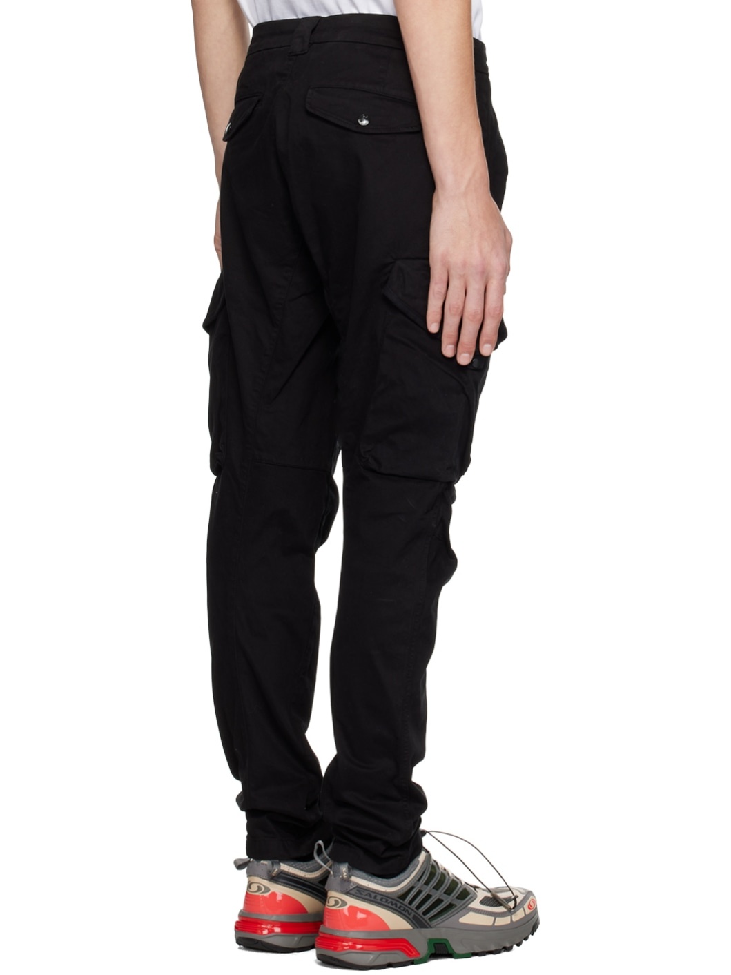 Black Garment-Dyed Cargo Pants - 3