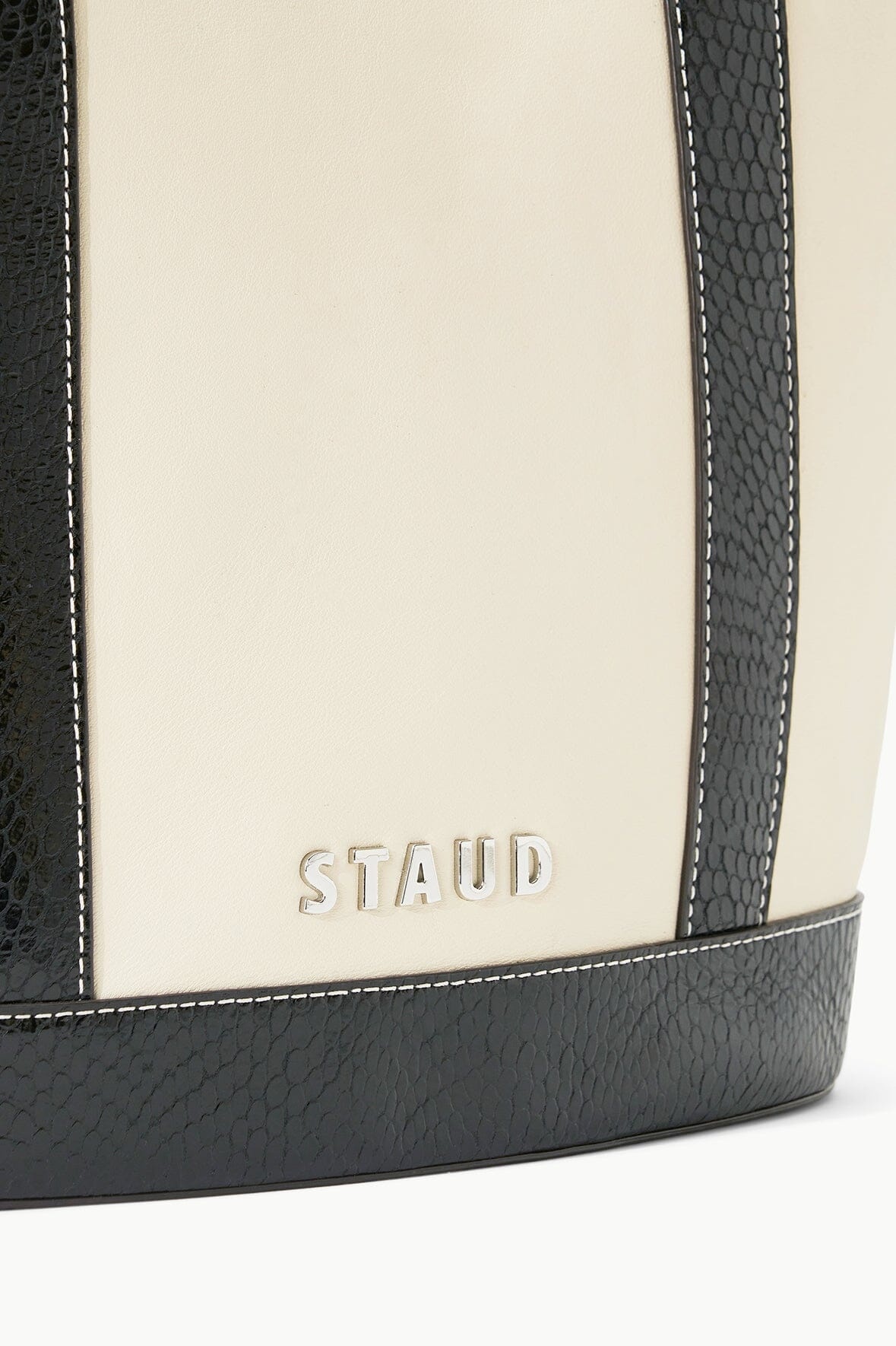 STAUD ALLORA TOTE CREAM BLACK - 5