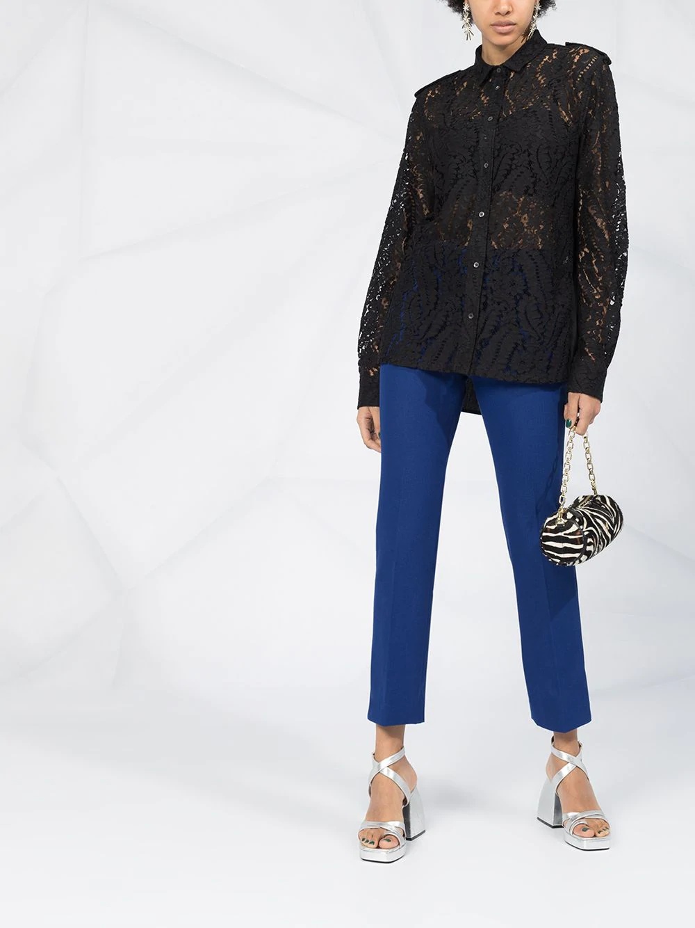 floral-lace shirt - 2