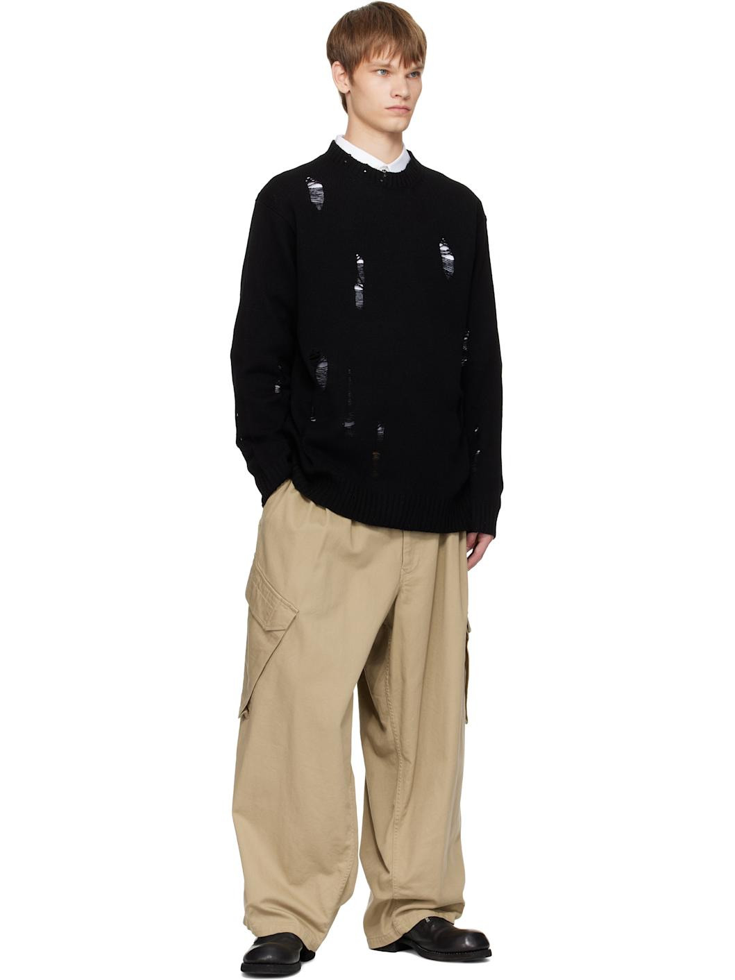 Beige BS Katsuragi 12Tuck Work Cargo Pants - 4