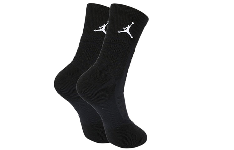Air Jordan Ultimate Flight 2.0 Flying Man Logo Basketball Training Mid Tops Socks Black SX5855-011 - 2