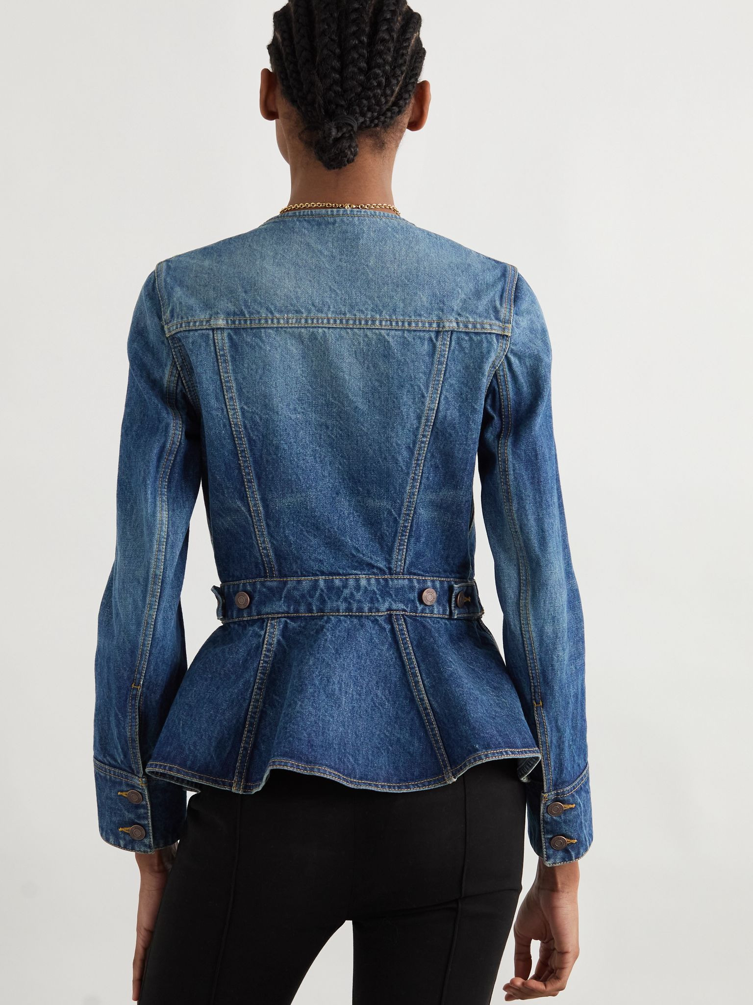 Organic denim peplum jacket Mid denim - 3