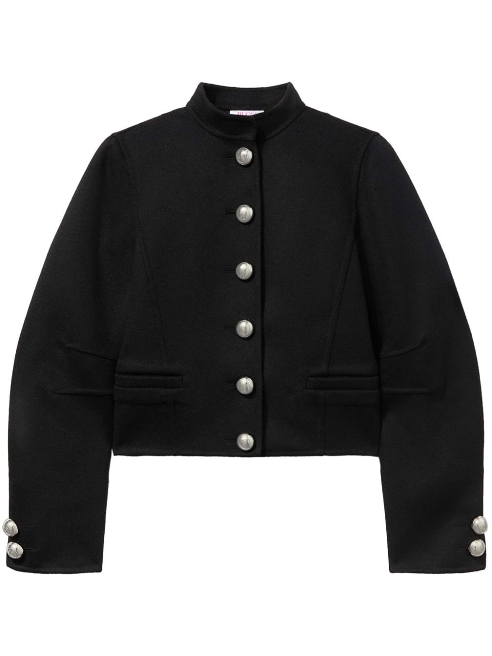 mock collar buttoned wool jacket - 1