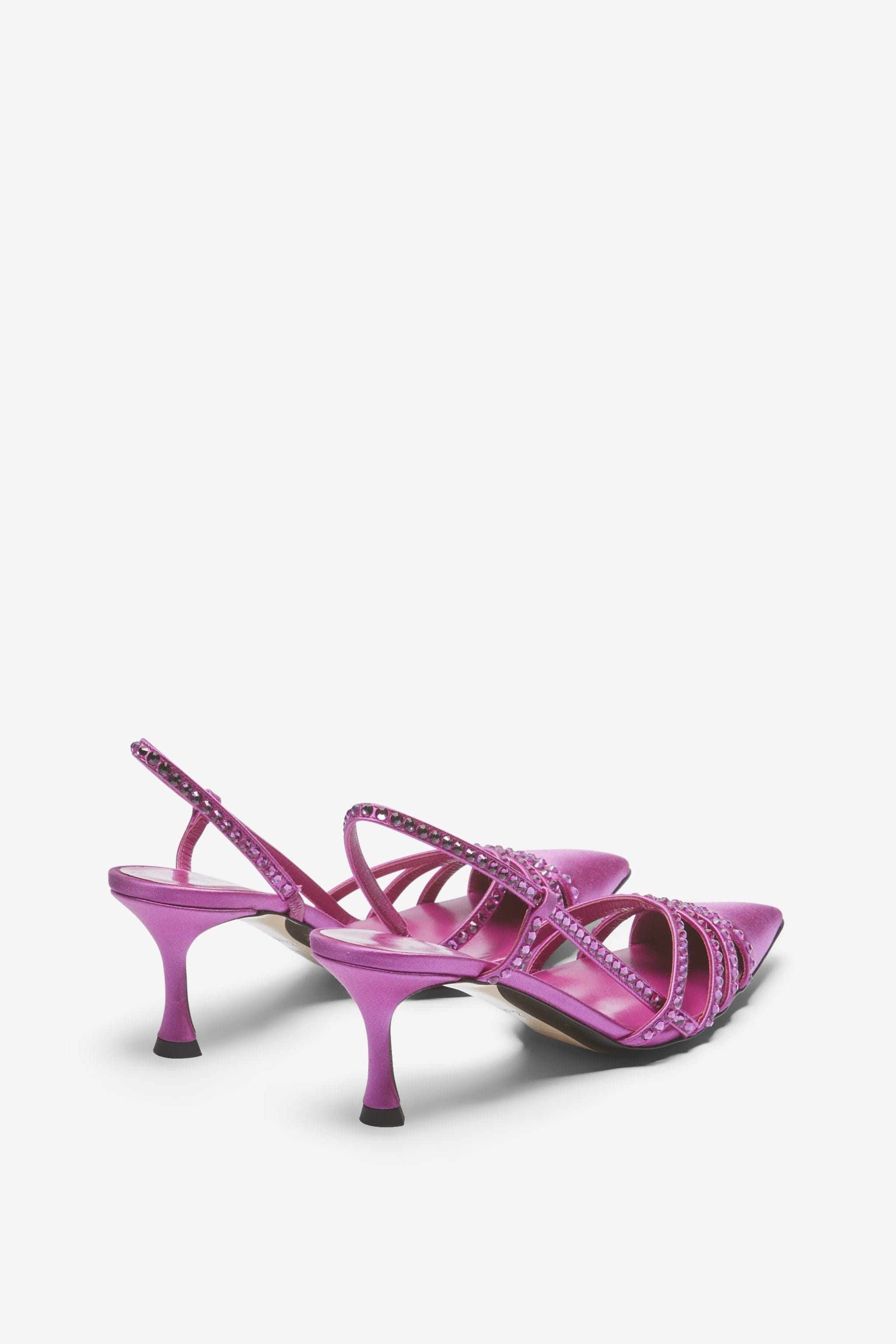 CRYSTAL SATIN SLINGBACK PUMPS - 3