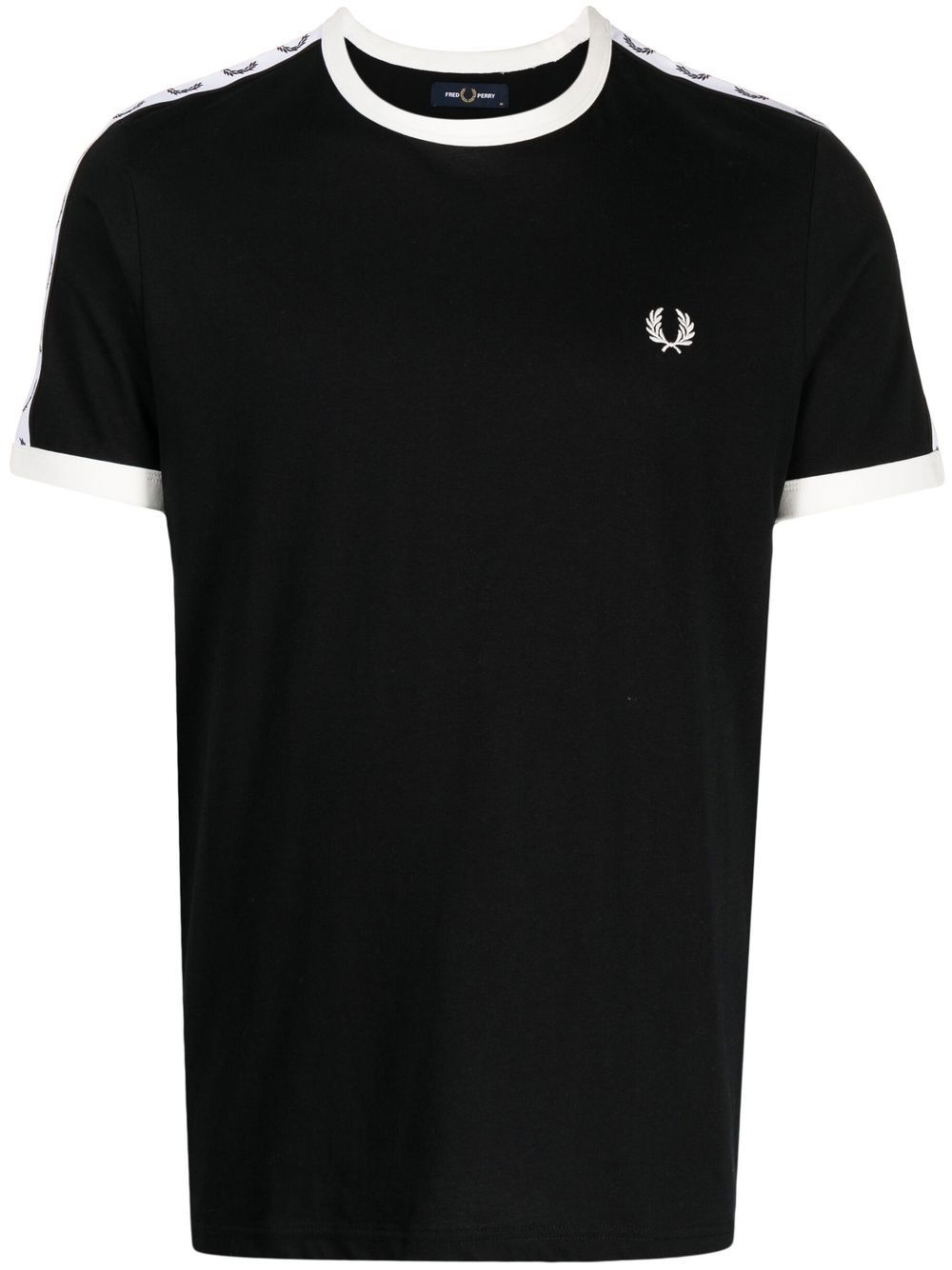 logo-tape cotton T-shirt - 1