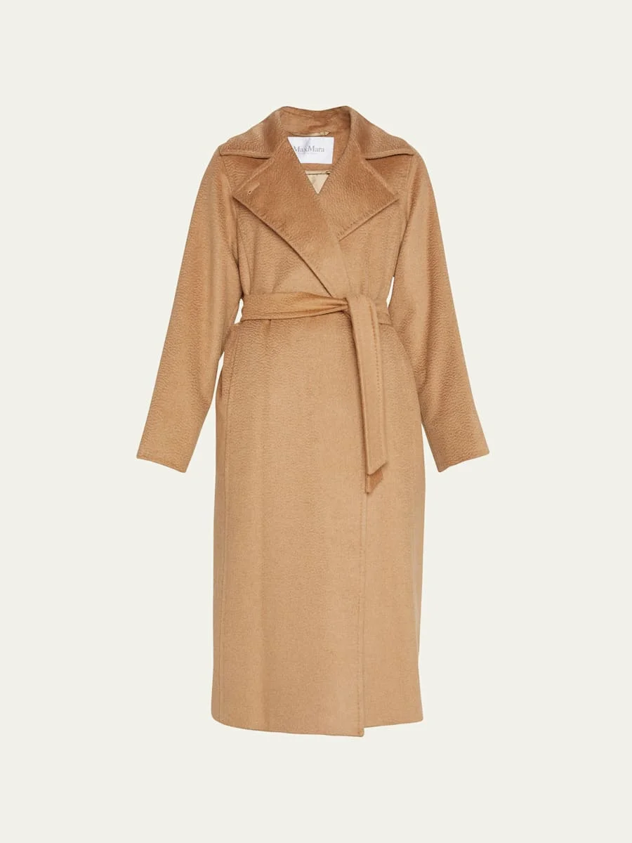 Manuela Belted Camel Hair Coat, Camel - 1