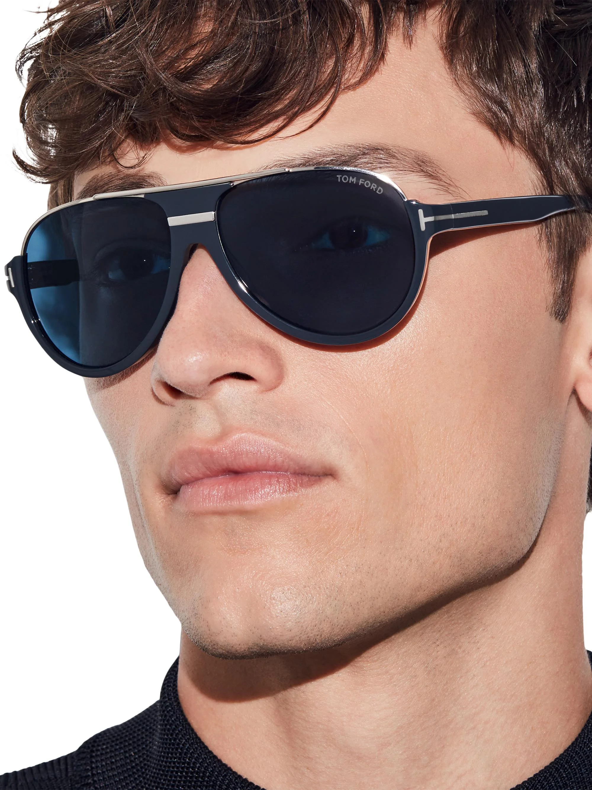 Men's 59MM Dimitry Pilot Sunglasses - Shiny Grey Blue - 1