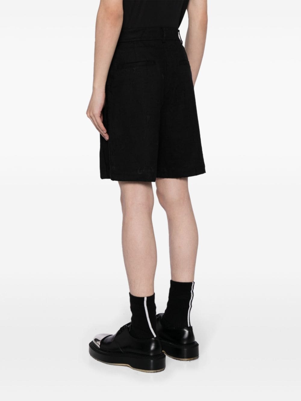 high-waisted wool shorts - 4