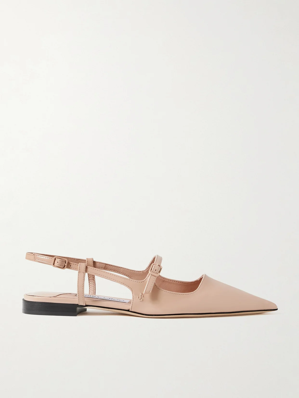 Didi Patent-leather Slingback Point-toe Flats - 1