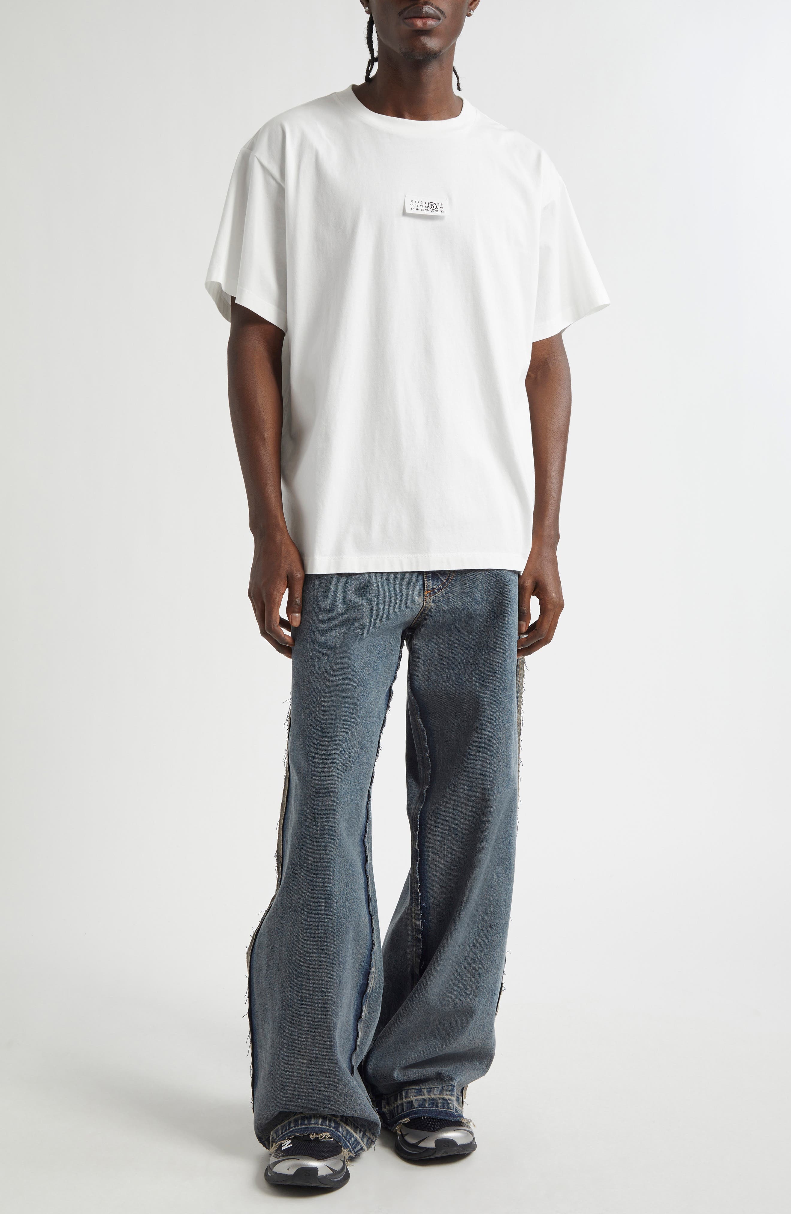MM6 Maison Margiela Numeric Logo Patch T-Shirt in Off White at Nordstrom - 8