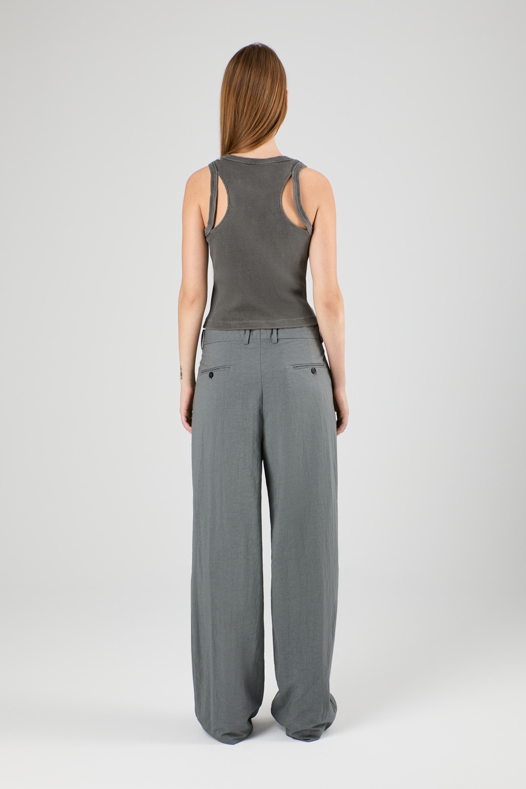 Gray Technical Suit Trousers - 5