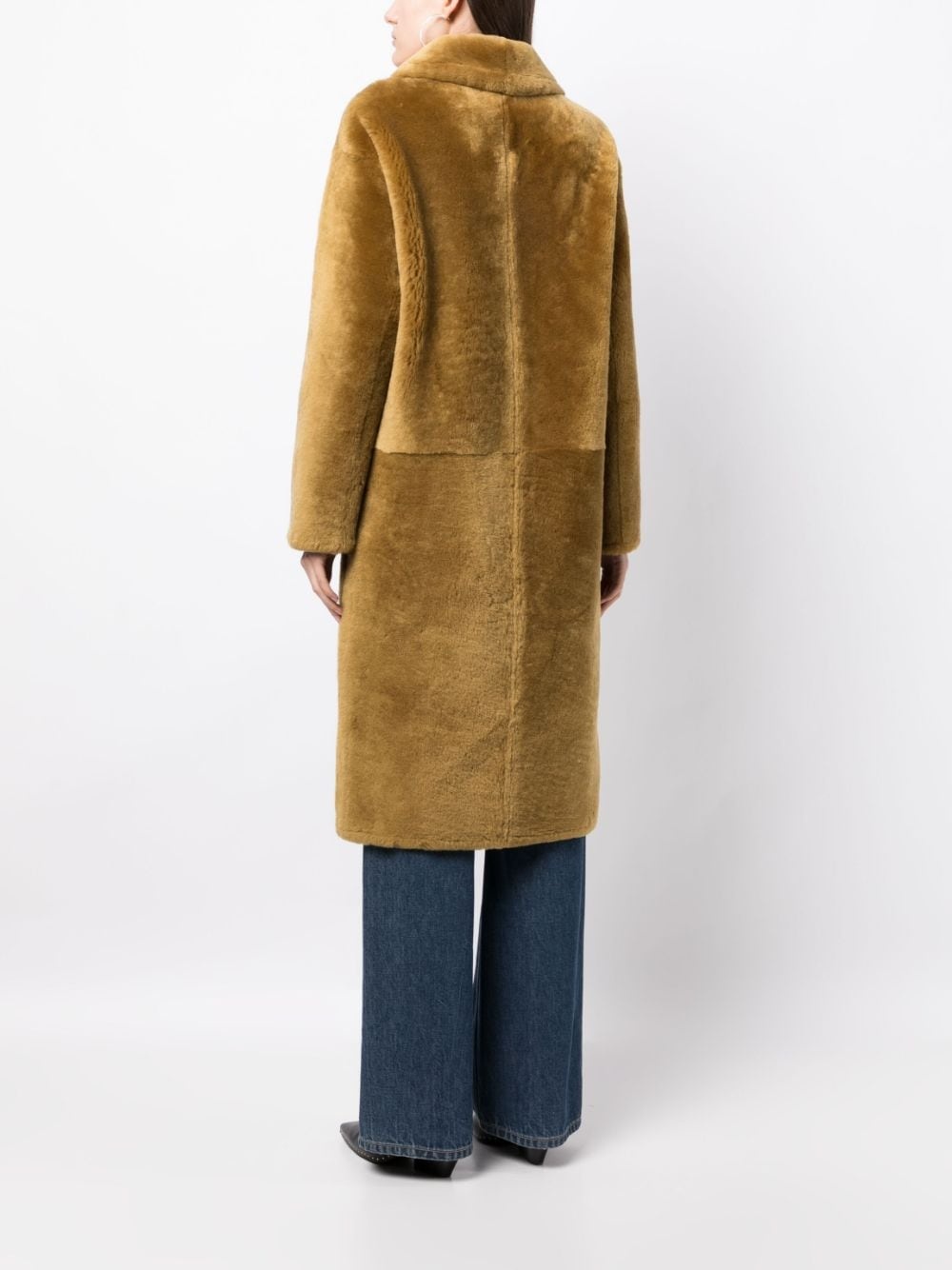 faux-fur mid-length coat - 4