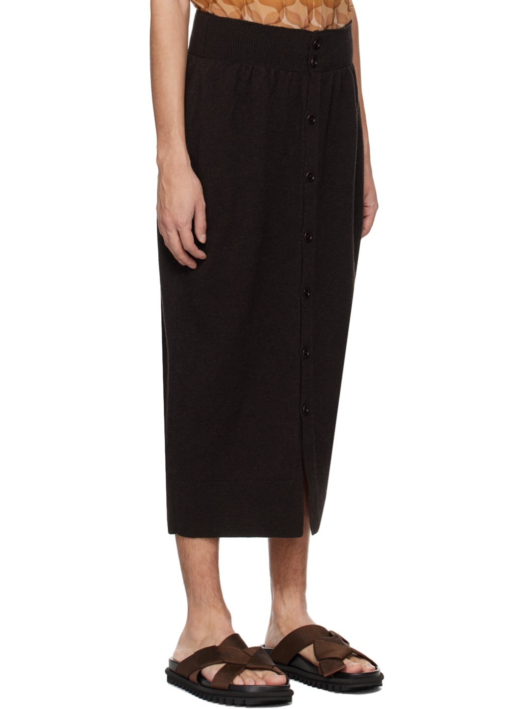 Brown Buttoned Skirt - 2
