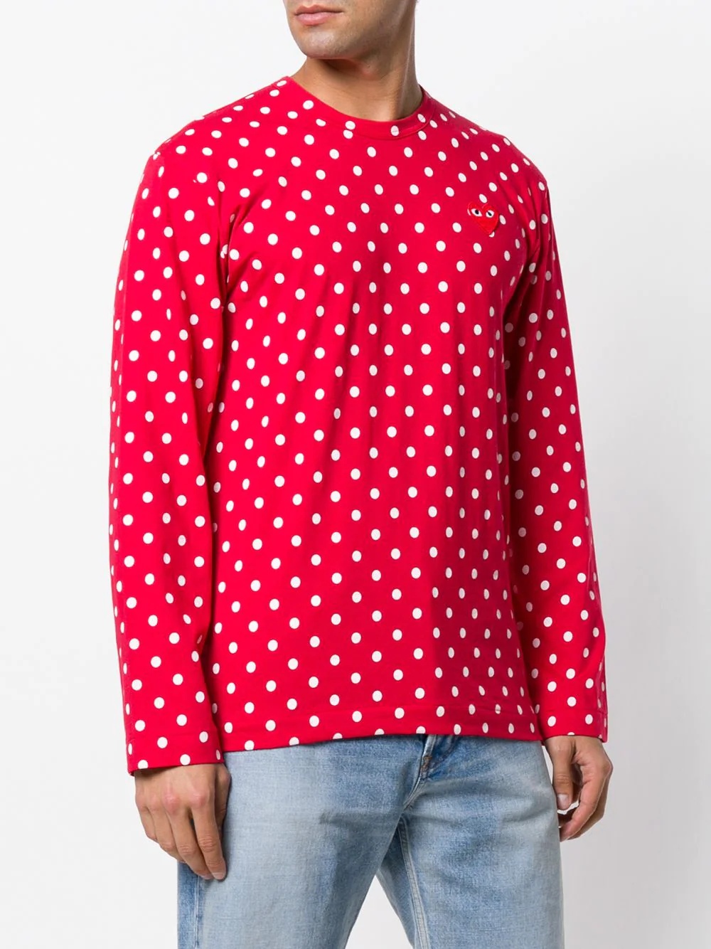 long sleeve polka-dot T-shirt - 3