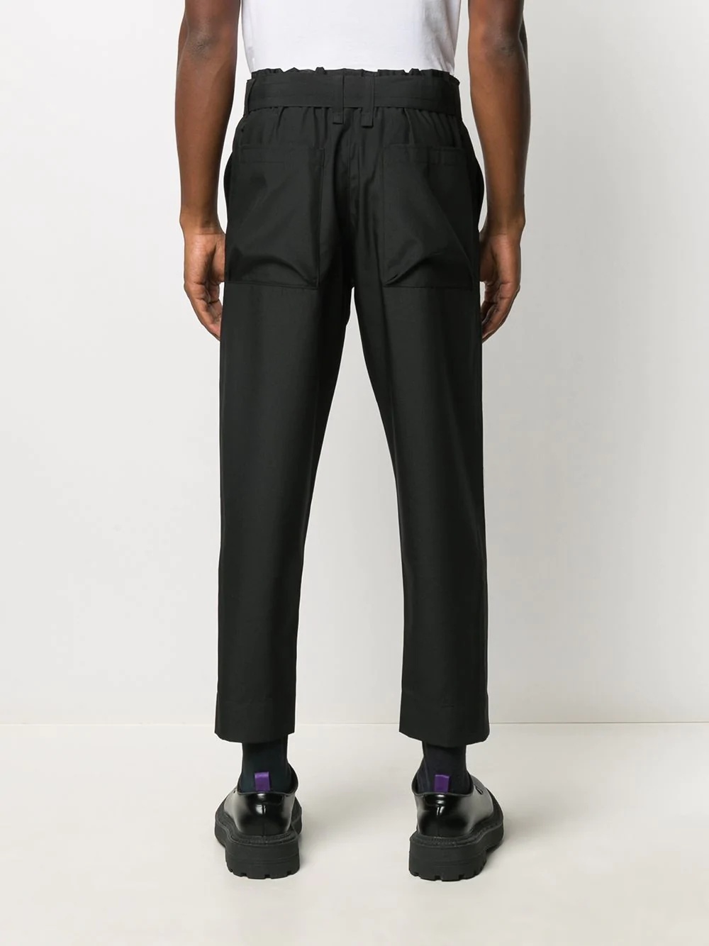 cropped belted trousers - 4