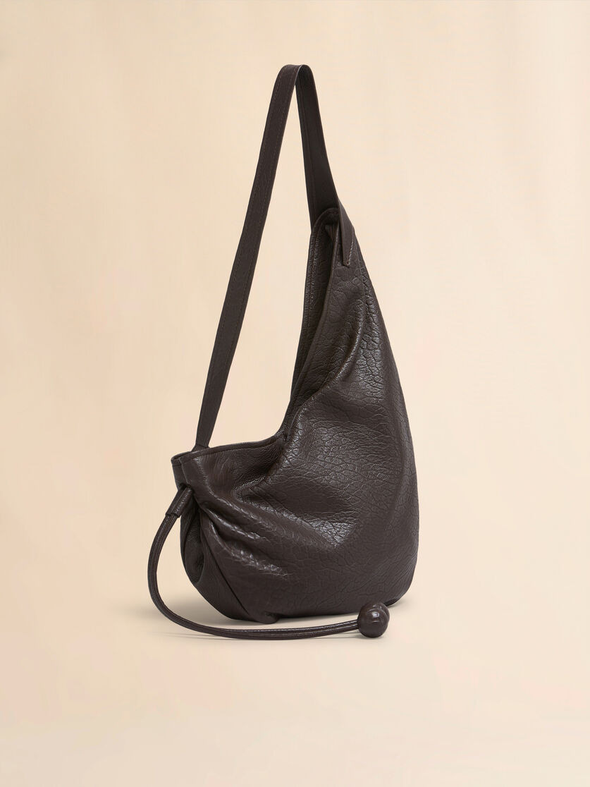 SMALL BROWN NAPPA HOBO BAG - 5