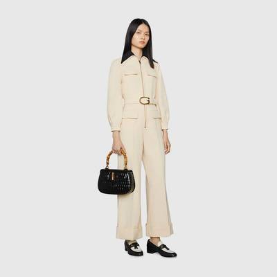 GUCCI Belted wool crepe jumpsuit outlook
