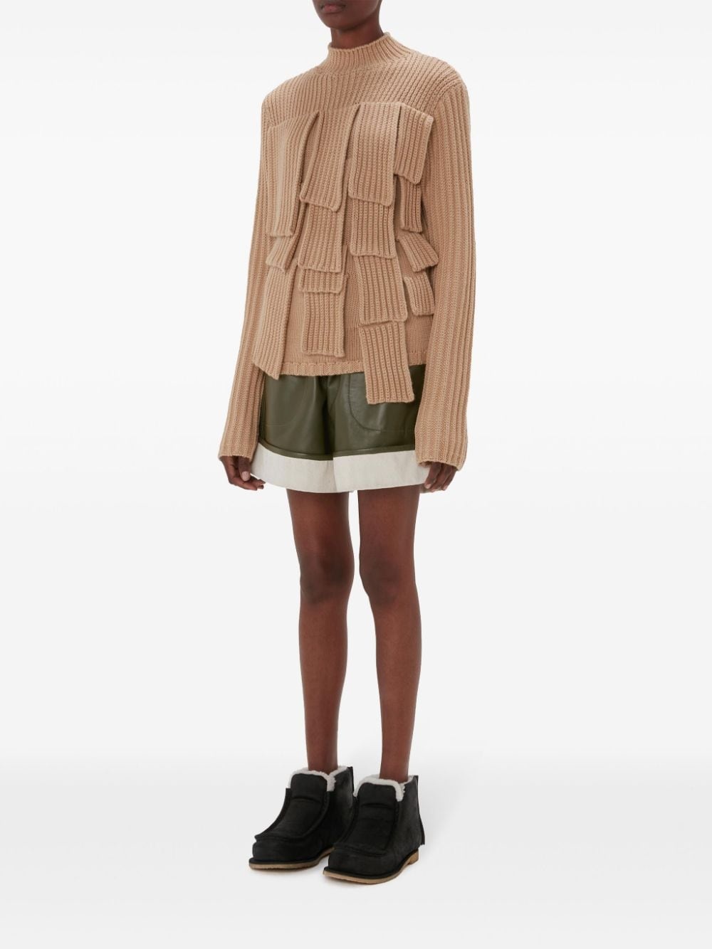 panelled ribbed jumper - 2