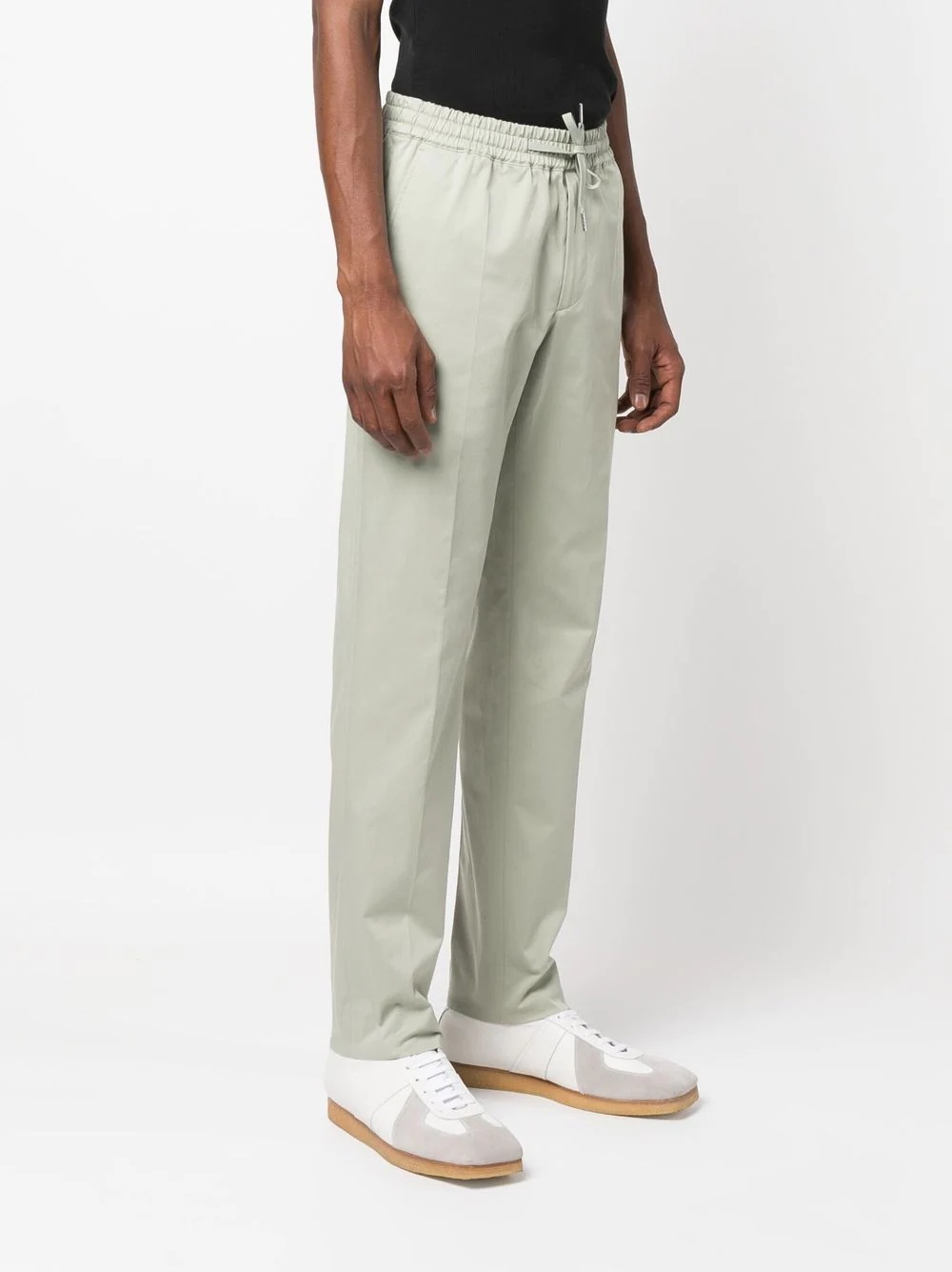 drawstring-waist carrot-fit trousers - 3