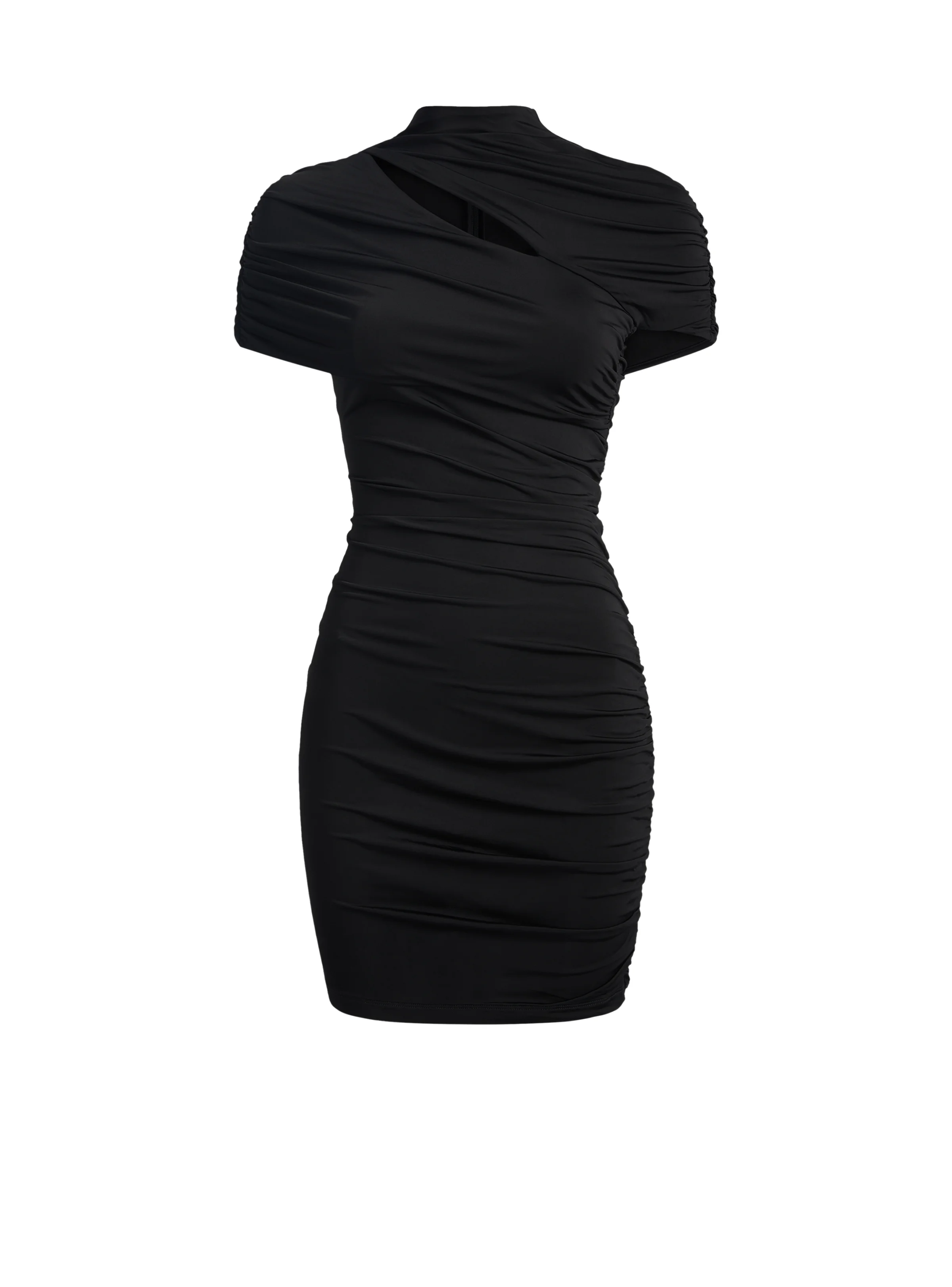 Draped jersey bodycon dress - 1