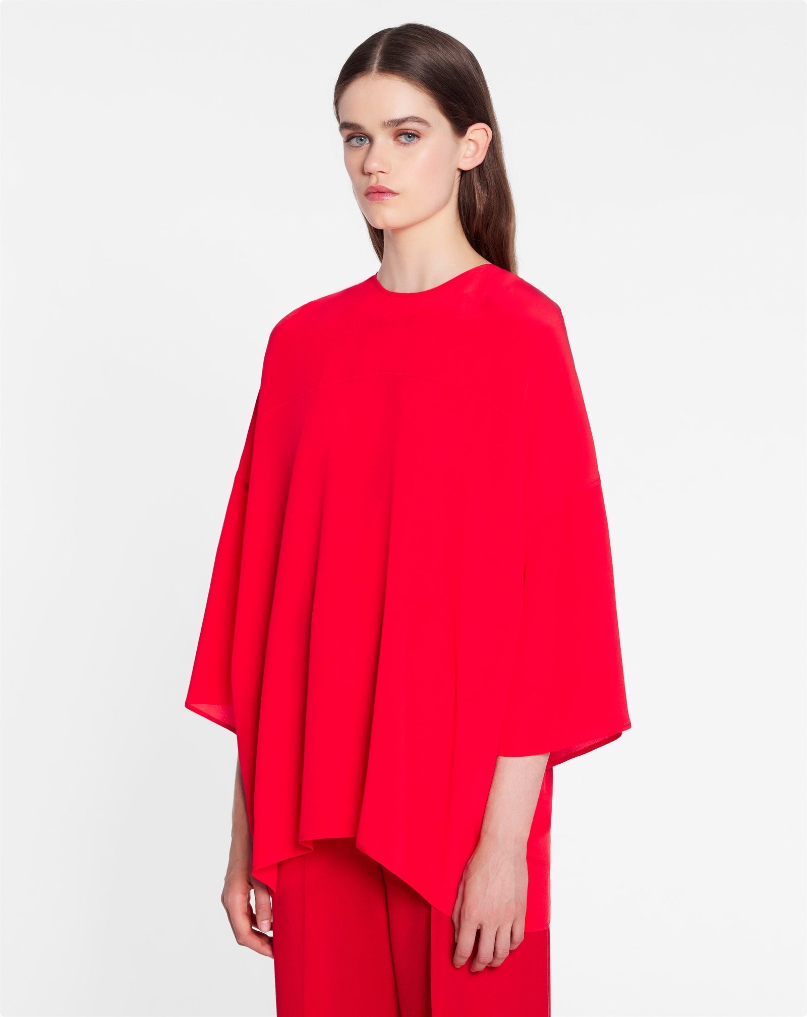 ROUND NECK SS BLOUSE IN SILK - 3