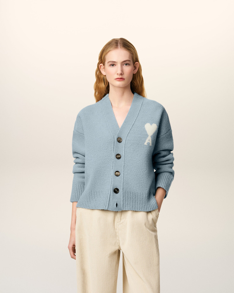 AMI Paris BLUE ALPACA AMI DE COEUR CARDIGAN outlook